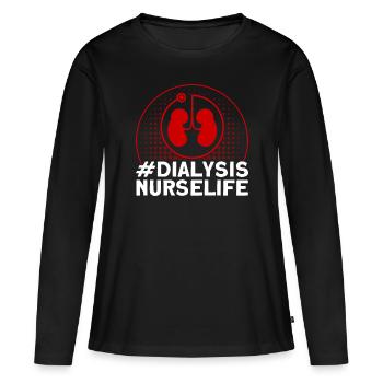 Dialysis Treatment Dialysis Nurse Nurse - Women's Premium Organic Long Sleeve Shirt - black - Front - Julia (174cm)