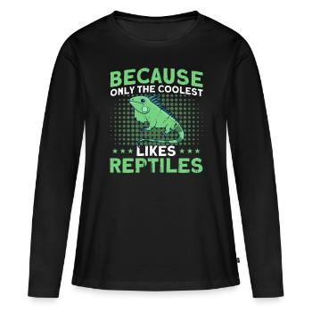 Lézards Reptile Reptile Lovers Cadeau - T-shirt manches longues Premium bio Femme - noir - Devant - Julia (174cm)