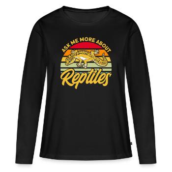 Reptiles Reptile Snake Cadeau - T-shirt manches longues Premium bio Femme - noir - Devant - Julia (174cm)