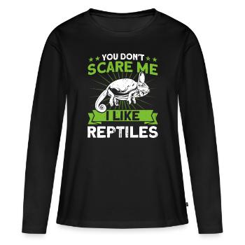Snake Reptiles Reptiles Reptile Lovers Cadeau - T-shirt manches longues Premium bio Femme - noir - Devant - Julia (174cm)
