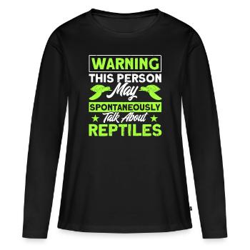 Reptile Reptile Lézards Cadeau - T-shirt manches longues Premium bio Femme - noir - Devant - Julia (174cm)