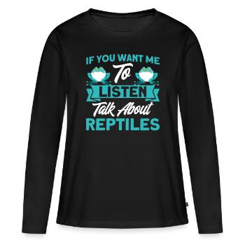 Snake Reptile Lovers Reptile Cadeau - T-shirt manches longues Premium bio Femme - noir - Devant - Julia (174cm)