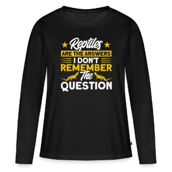 Reptile Serpent Reptiles Cadeau - T-shirt manches longues Premium bio Femme - noir - Devant - Julia (174cm)