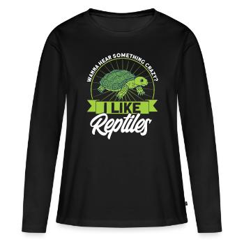 Reptile Lizards Reptile Lovers Gift - T-shirt manches longues Premium bio Femme - noir - Devant - Julia (174cm)