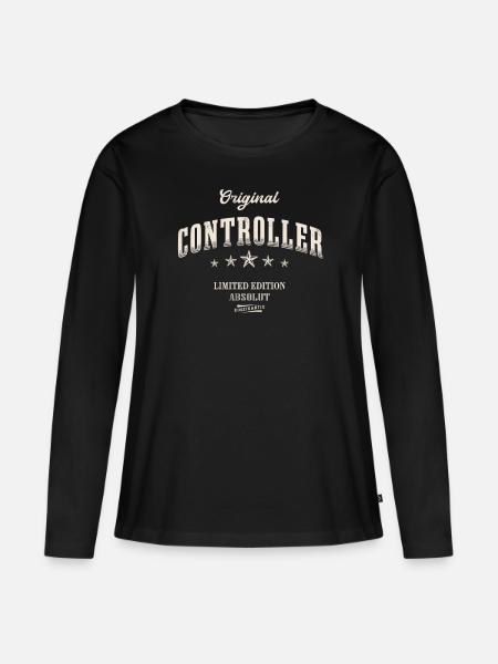 Controlling Limited Edition Lustiges Controller - Frauen Premium Bio Langarmshirt - Schwarz