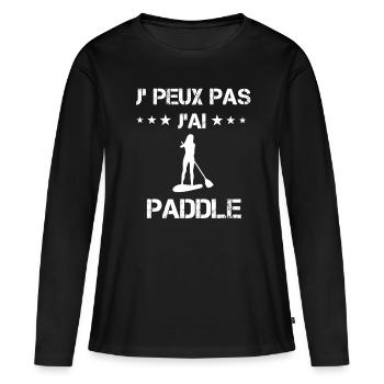 je peux pas j'ai paddle cadeau femme - T-shirt manches longues Premium bio Femme - noir - Devant - Julia (174cm)