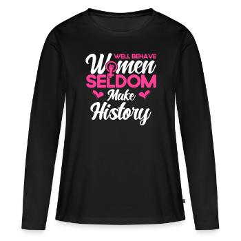 Droits des femmes Autonomisation féministe - T-shirt manches longues Premium bio Femme - noir - Devant - Julia (174cm)
