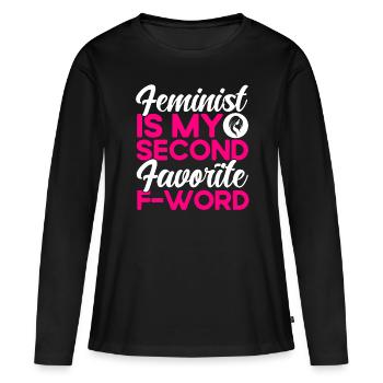 Égalité des sexes Égalité des sexes - T-shirt manches longues Premium bio Femme - noir - Devant - Julia (174cm)