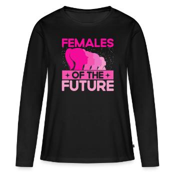 Égalité des sexes Égalité des sexes - T-shirt manches longues Premium bio Femme - noir - Devant - Julia (174cm)