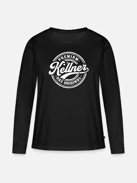 Kellner das Original Lustiges Kellner - Frauen Premium Bio Langarmshirt - Schwarz
