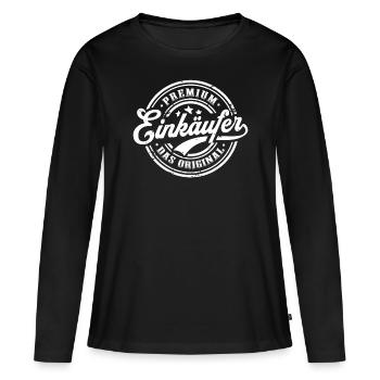 Einkäufer Original Beruf Lustiges Einkauf - Frauen Premium Bio Langarmshirt - Schwarz - Vorne - Julia (174cm)
