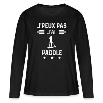 je peux pas j'ai paddle femme cadeau - T-shirt manches longues Premium bio Femme - noir - Devant - Julia (174cm)