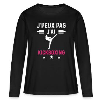 je peux pas j'ai kickboxing drôle femme - T-shirt manches longues Premium bio Femme - noir - Devant - Julia (174cm)