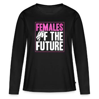 Égalité des sexes Égalité des sexes - T-shirt manches longues Premium bio Femme - noir - Devant - Julia (174cm)
