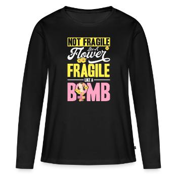 Égalité des sexes Égalité des sexes - T-shirt manches longues Premium bio Femme - noir - Devant - Julia (174cm)