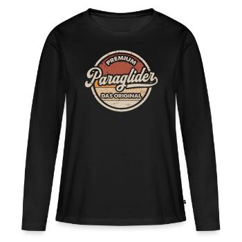 Paraglider Original Paragliding Paragliden - Frauen Premium Bio Langarmshirt - Schwarz - Vorne - Julia (174cm)