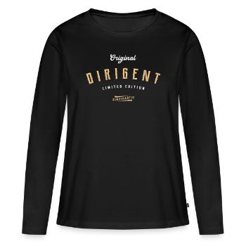 Dirigent Limited Edition Dirigenten - Frauen Premium Bio Langarmshirt - Schwarz - Vorne - Julia (174cm)