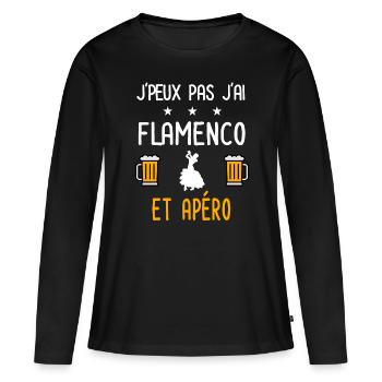 je peux pas flamenco espagnol - T-shirt manches longues Premium bio Femme - noir - Devant - Julia (174cm)
