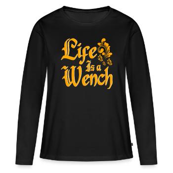 Moyen Âge Foire Moyen Âge Moyen Âge - T-shirt manches longues Premium bio Femme - noir - Devant - Julia (174cm)