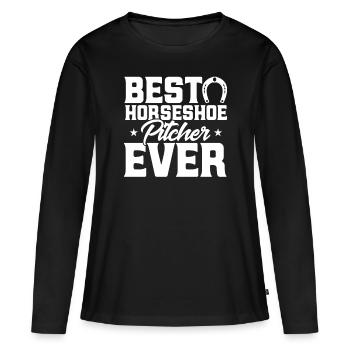 Horseshoe Throwing Game Horseshoe Throwing Horseshoe Throwing - Women's Premium Organic Long Sleeve Shirt - black - Front - Julia (174cm)