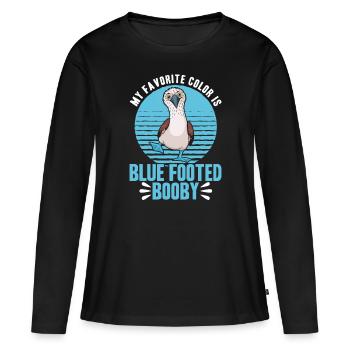 Blaufußtölpel Seevogel Tölpel Geschenk - Frauen Premium Bio Langarmshirt - Schwarz - Vorne - Julia (174cm)