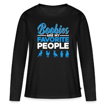 Seevogel Blaufußtölpel Tölpel Geschenk - Frauen Premium Bio Langarmshirt - Schwarz - Vorne - Julia (174cm)