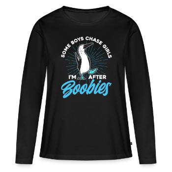Vogelbeobachter Seevogel Tölpelvogel Geschenk - Frauen Premium Bio Langarmshirt - Schwarz - Vorne - Julia (174cm)