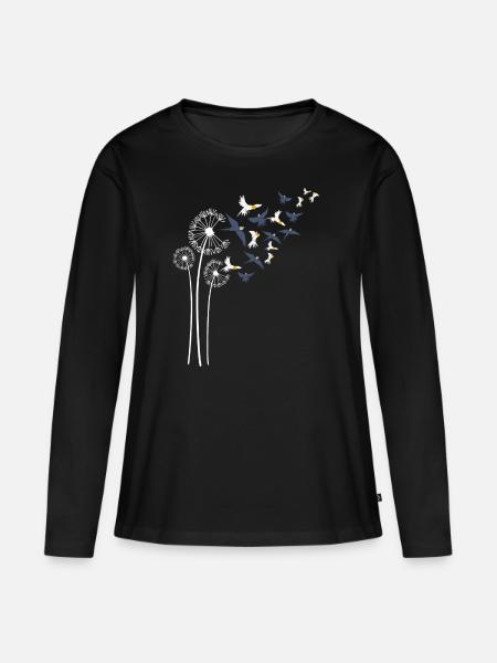 Nymphensittich Löwenzahnblüte für Löwenzahnpapagei - Frauen Premium Bio Langarmshirt - Schwarz