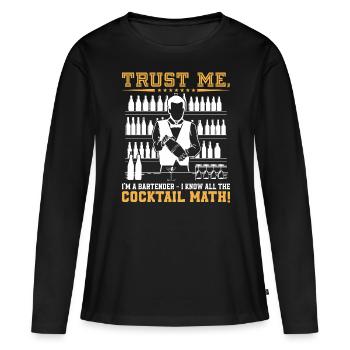 Cocktail mathématique - T-shirt manches longues Premium bio Femme - noir - Devant - Julia (174cm)