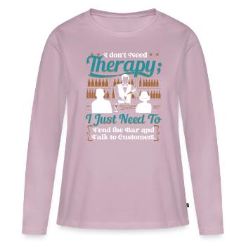 Barmen - T-shirt manches longues Premium bio Femme - rose poudré - Devant - Julia (174cm)