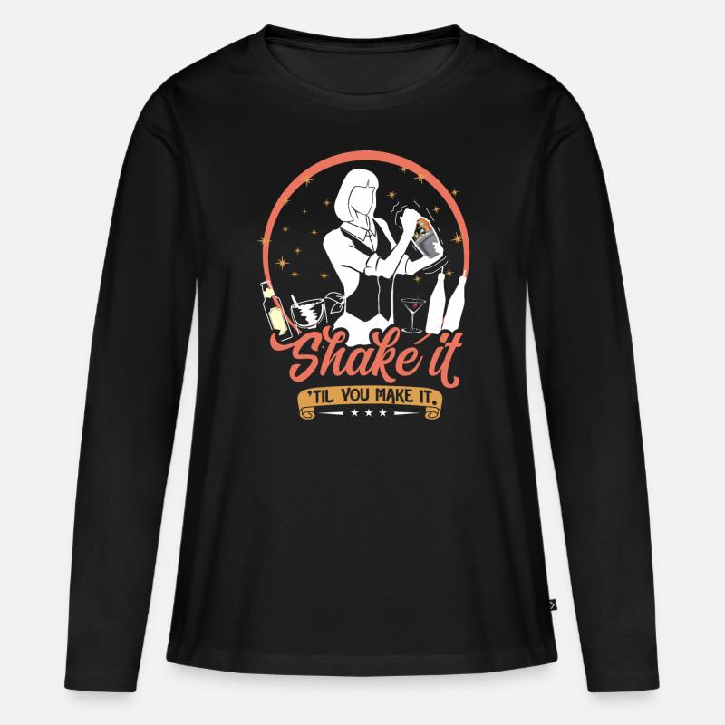 Shake it - Frauen Premium Bio Langarmshirt - Schwarz