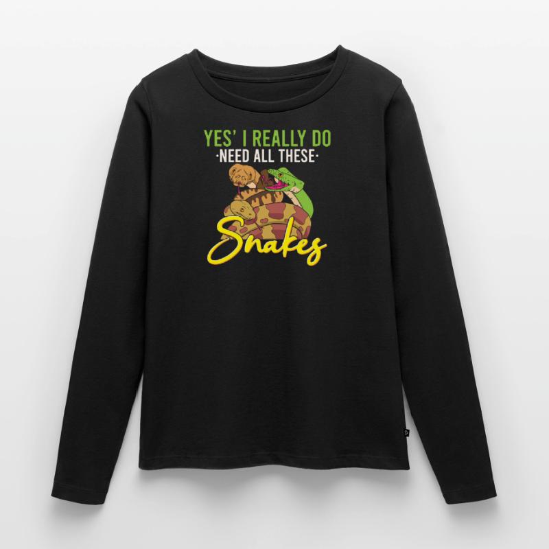 Drôle de serpent python / boa constrictor T-shirt manches longues Premium bio Femme