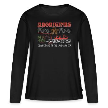 Liens avec les Autochtones - T-shirt manches longues Premium bio Femme - noir - Devant - Julia (174cm)