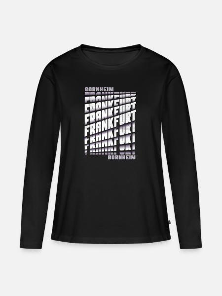 Frankfurt Bornheim - Frauen Premium Bio Langarmshirt - Schwarz