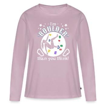 Ich bin ein "Felsbrocken", als du denkst! - Frauen Premium Bio Langarmshirt - Altrosa - Vorne - Julia (174cm)