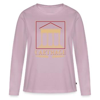 Temple de Carthage - T-shirt manches longues Premium bio Femme - rose poudré - Devant - Julia (174cm)