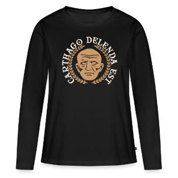 Carthago Delenda Est - T-shirt manches longues Premium bio Femme - noir - Devant - Julia (174cm)