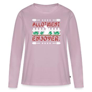 allotment enjoyer. - Women's Premium Organic Long Sleeve Shirt - dusky pink - Front - Julia (174cm)
