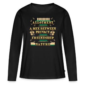 Lotissement : un mélange entre intimité Amitié Nature - T-shirt manches longues Premium bio Femme - noir - Devant - Julia (174cm)