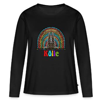 Cologne Arc-en-ciel Cathédrale de Cologne Carnaval de Kölsch Colonia - T-shirt manches longues Premium bio Femme - noir - Devant - Julia (174cm)