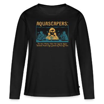 Aquascapers : tailler les plantes et regarder les poissons - T-shirt manches longues Premium bio Femme - noir - Devant - Julia (174cm)