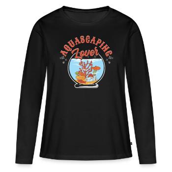 Amateur d’aquascaping - T-shirt manches longues Premium bio Femme - noir - Devant - Julia (174cm)