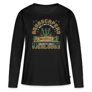ont le don de rendre jaloux les jungles sous-marines - T-shirt manches longues Premium bio Femme - noir - Devant - Julia (174cm)