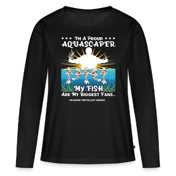 Un fier aquascaper. Mes poissons sont mes plus grands fans - T-shirt manches longues Premium bio Femme - noir - Devant - Julia (174cm)