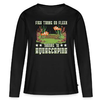 Des aquariums sur fleek grâce à l’aquascaping. - T-shirt manches longues Premium bio Femme - noir - Devant - Julia (174cm)