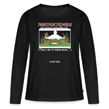 ont le don de faire des vagues... dans les aquariums - T-shirt manches longues Premium bio Femme - noir - Devant - Julia (174cm)