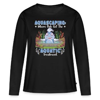 Là où les poissons reçoivent le traitement « aquatique ». - T-shirt manches longues Premium bio Femme - noir - Devant - Julia (174cm)