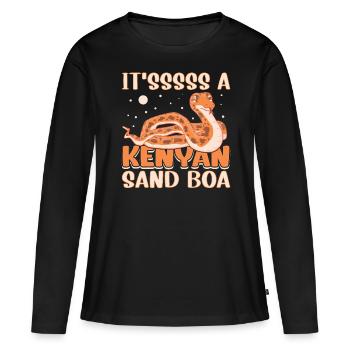 C’est un boa des sables du Kenya - T-shirt manches longues Premium bio Femme - noir - Devant - Julia (174cm)