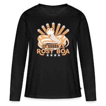 C’est un boa rose - T-shirt manches longues Premium bio Femme - noir - Devant - Julia (174cm)