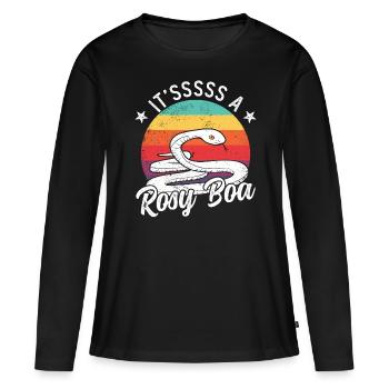 C’est un boa rose - T-shirt manches longues Premium bio Femme - noir - Devant - Julia (174cm)